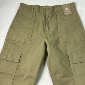 NWT Madewell Ash Green High Rise The Garment-Dyed '90s Straight Cargo Pant Sz 30